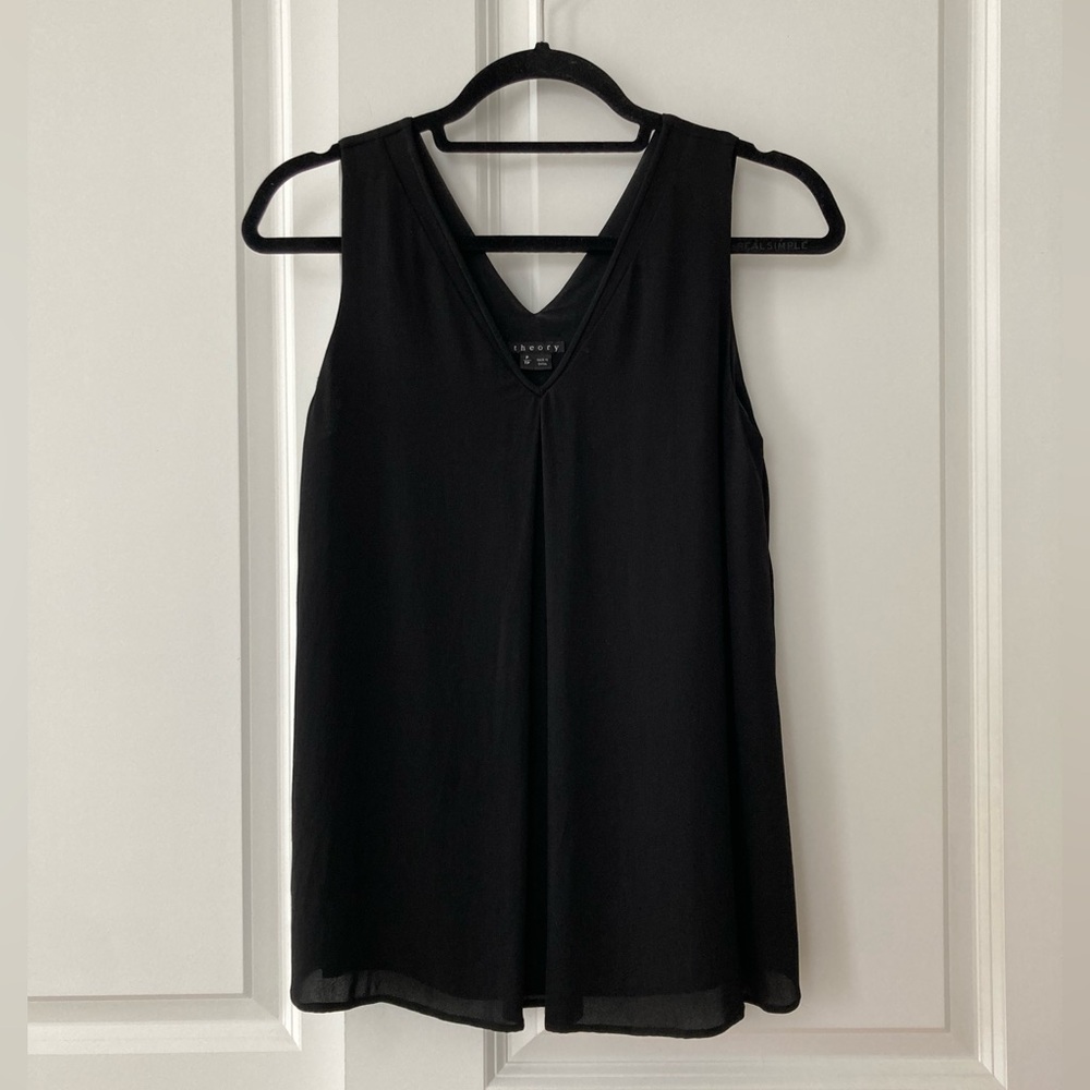 Theory silk black shell tank